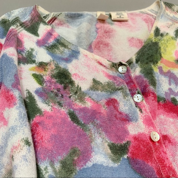 Anthropologie MOTH watercolor vintage cardigan sweater, M. - Picture 3 of 8